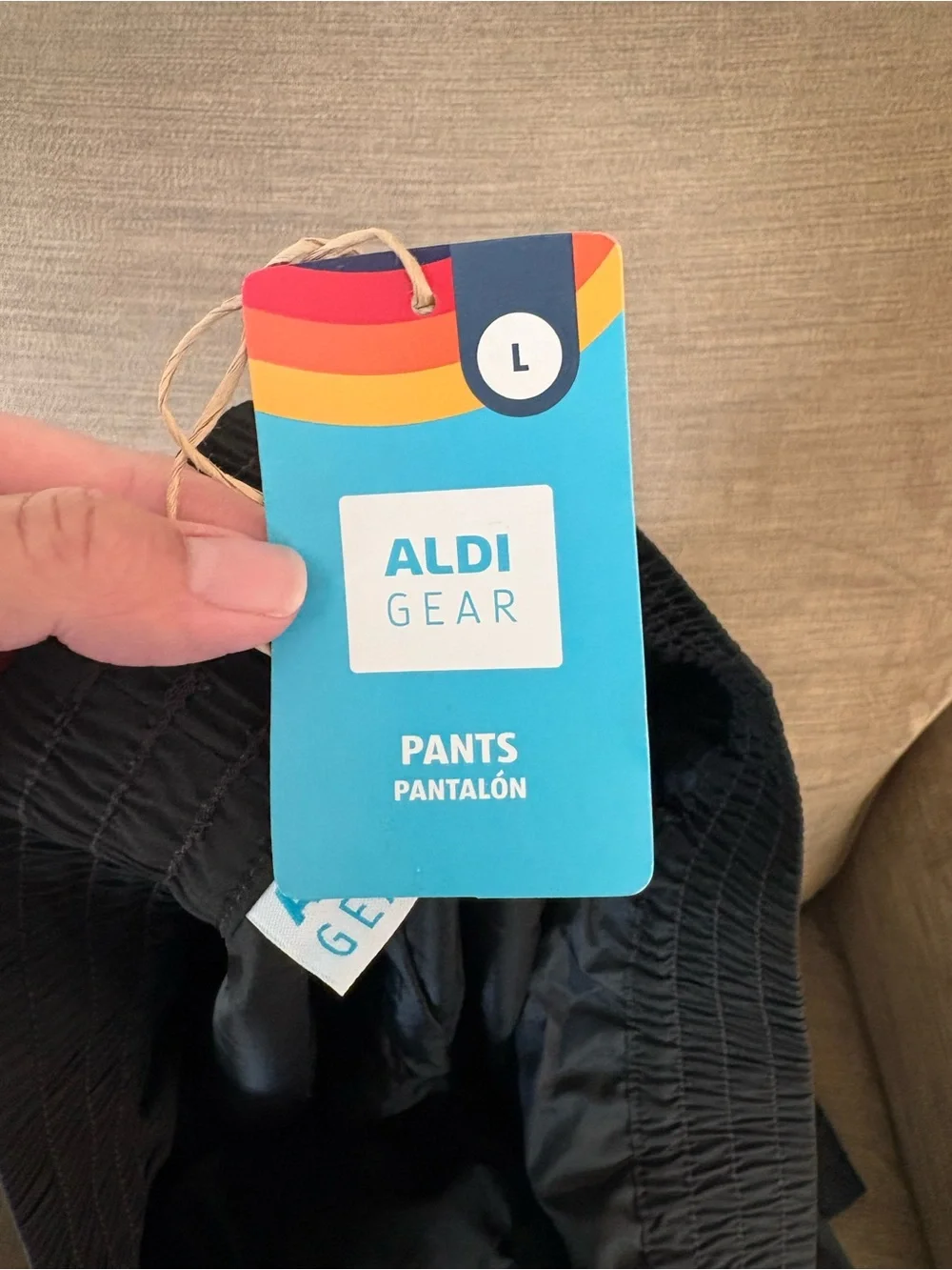 ALDI Black Track Pants with White Side Stripes